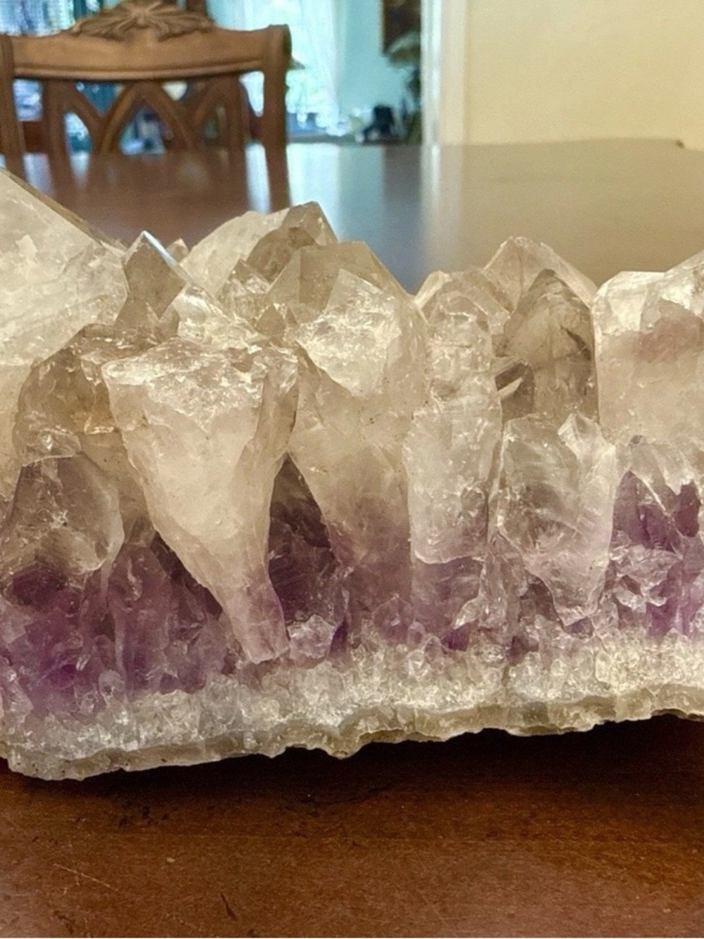 Natural Amethyst Clear Quartz Crystal Cluster Mineral Specimen 5.5โ